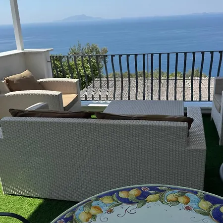 Breathtaking Sea View On Sorrento Coast With Sunset Terrace & Parking Massa Lubrense